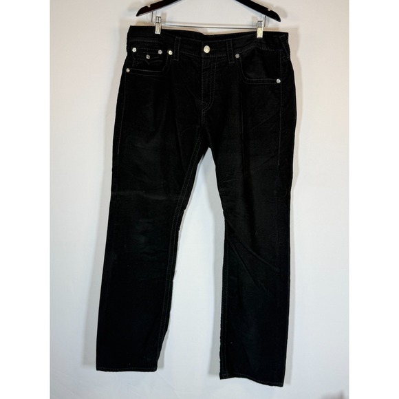 True Religion World Tour Section Straight w Black Corduroy Pants Men's 38